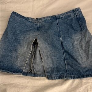 Edikted Blue Denim Mini Skirt